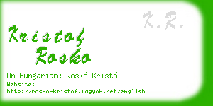kristof rosko business card